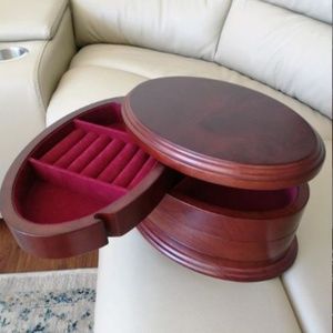 The Bombay 3-Tiered Wooden Jewelry Box Vintage EUC